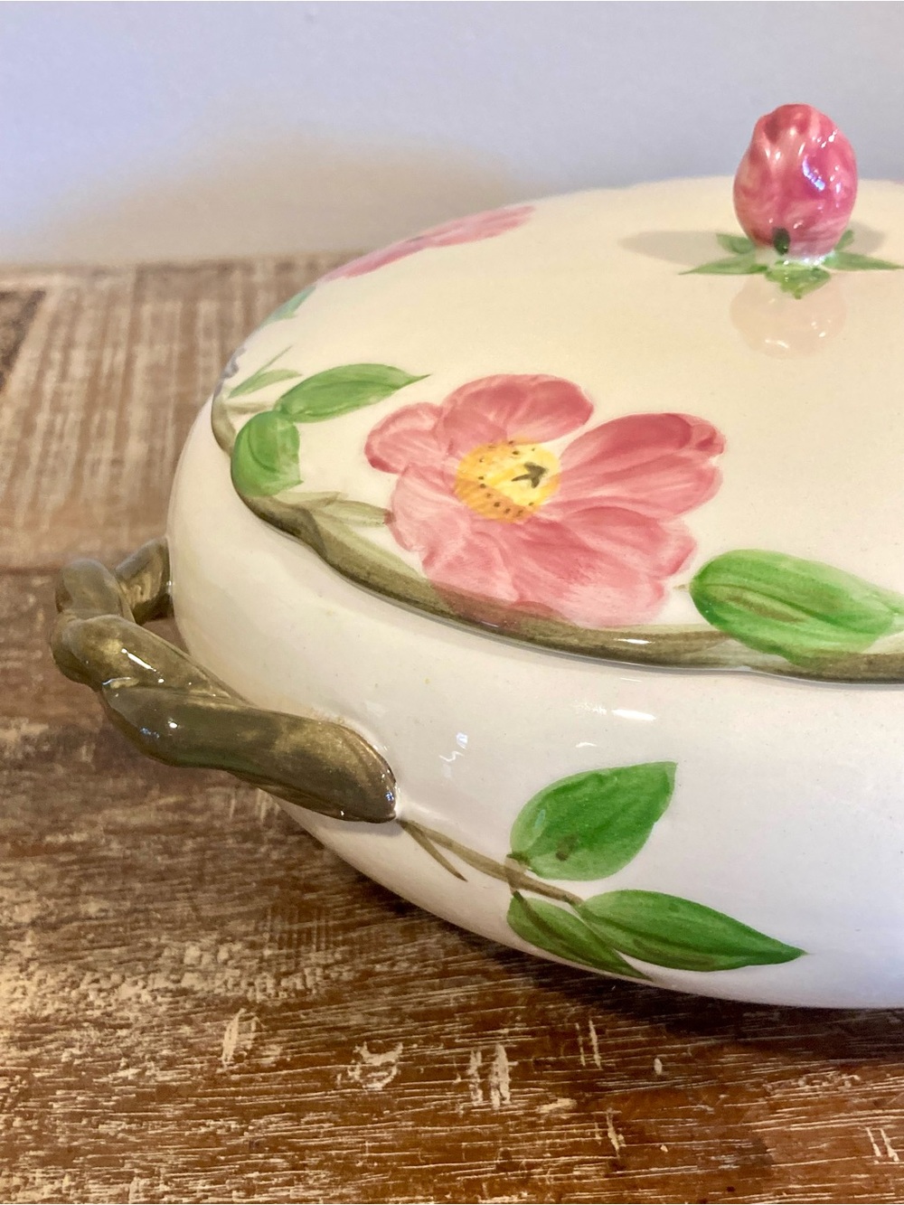 Franciscan Desert Rose Covered Serving Dish USA Backstamp 1960s Earthenware - Picture 9 of 16